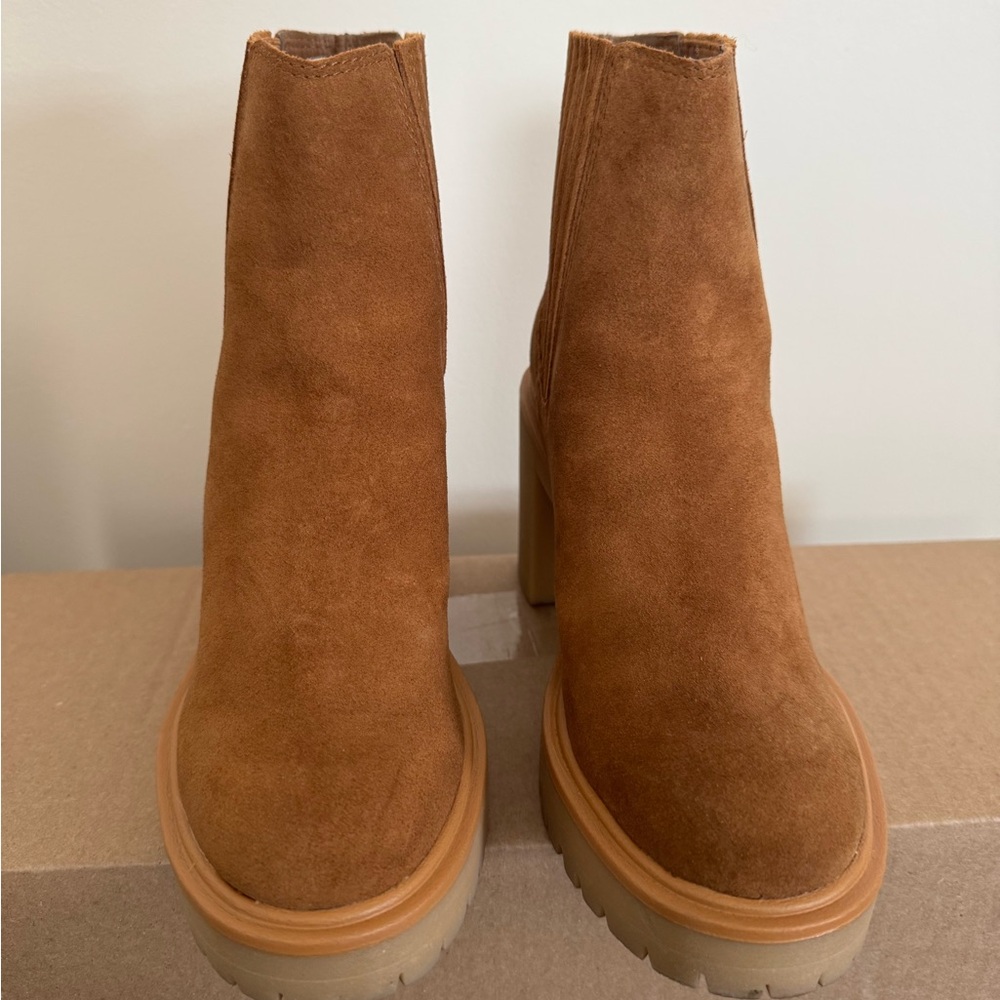 Dolce Vita Brown Suede Heeled Boots - Caster Waterproof - Picture 2 of 7